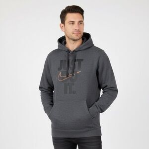 Nike "Just Do It" Dark Gray Pullover Hoodie Sweatshirt Size Large